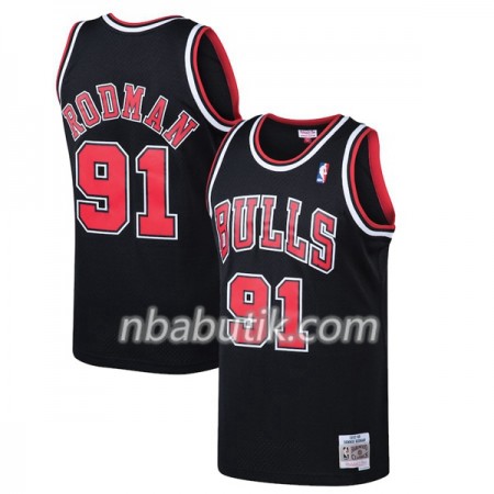 NBA Mænd Trøje Chicago Bulls Dennis Rodman 91 Hardwood Classics Swingman
